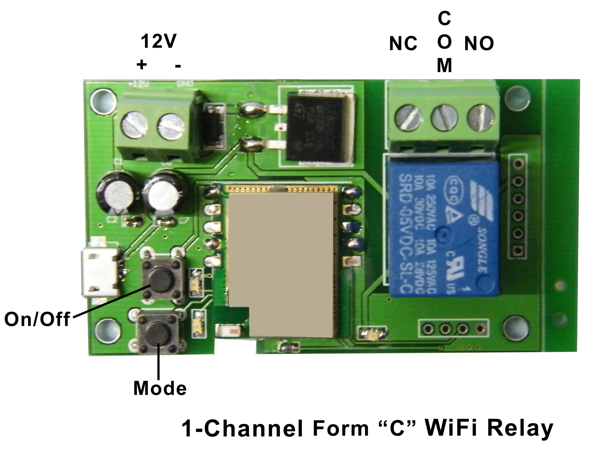 1-Channel WiFi Controlled Relay w/ Form “C” Contact for Android JWIFI-1RC