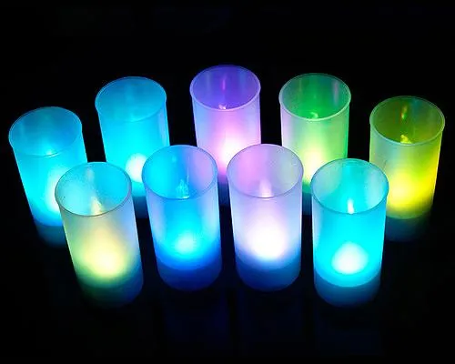 10 Pcs Voice Control Color Changing LED Candle Lights