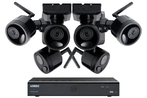 1080p Outdoor Wireless Camera System, 6 Rechargeable Wire Free Battery Powered Black Cameras, 95ft Night Vision, 1TB Hard drive, No Monthly Fees