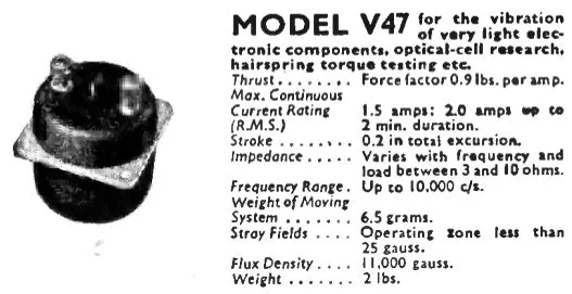 1950s V47 Goodmans Industries Limited 3 Ohm Vibration Generator