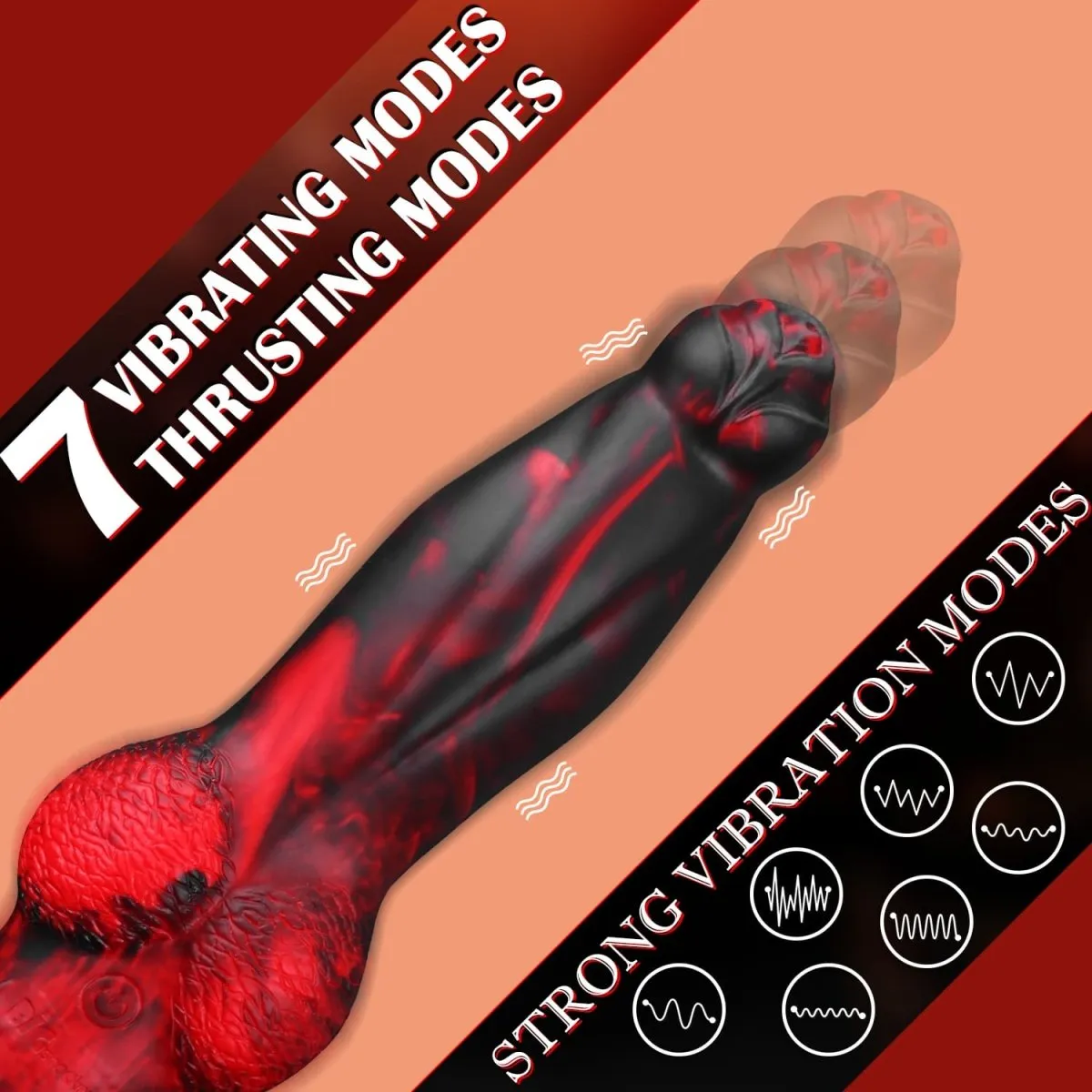 2 in 1 8.7in Thrusting & Vibrating Silicone Monster Vibrator-App Control