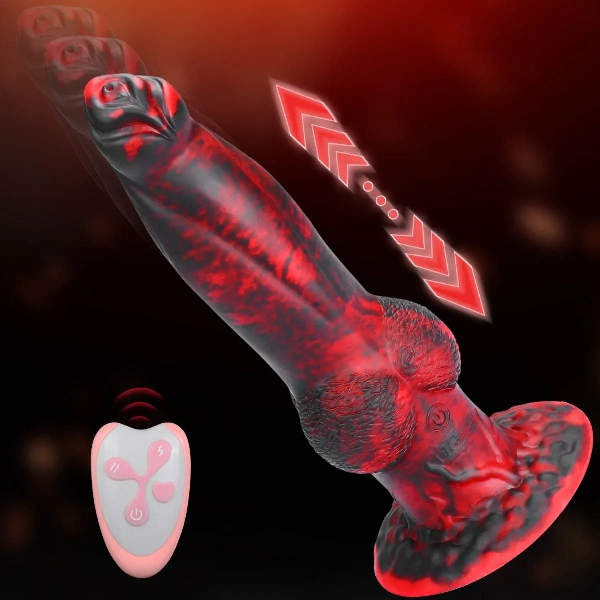 2 in 1 8.7in Thrusting & Vibrating Silicone Monster Vibrator-App Control