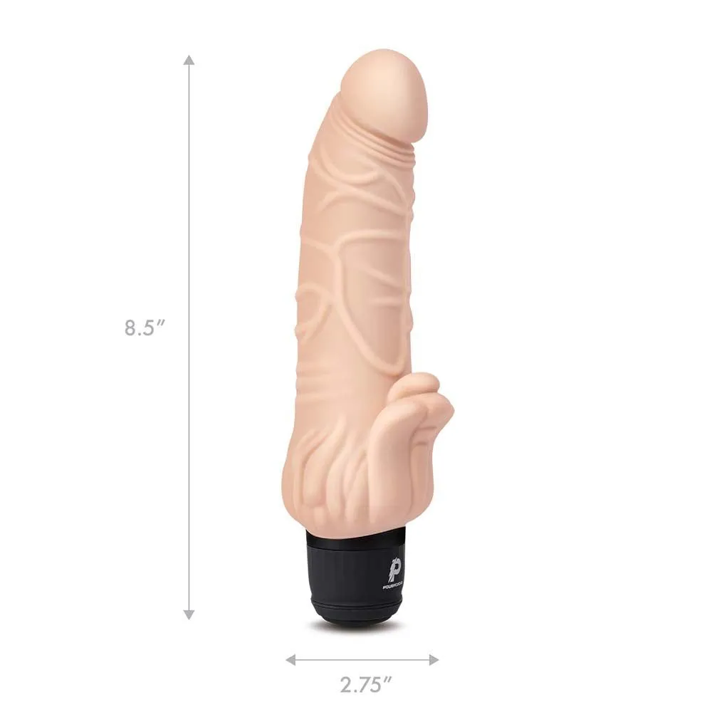 7" Realistic Vibrator With Clitoral Stimulator