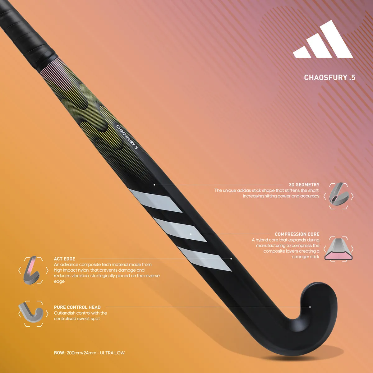 Adidas Chaosfury .5 Hockey Stick - 2024