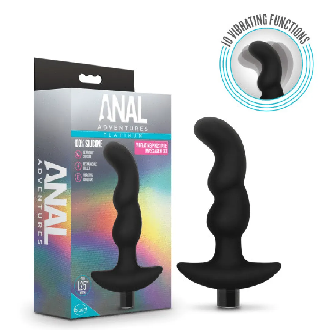 Anal Adventures Tall Silicone Vibrating Prostate Massager