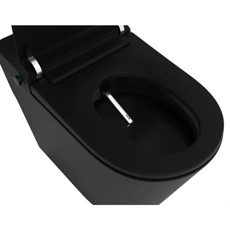 ANZZI ENVO Echo Elongated 1.28 GPF Smart Bidet Toilet in Matte Black with Auto Open, Auto Flush, Voice and Wifi Control