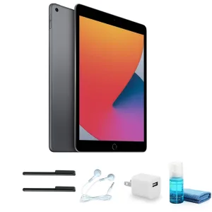 Apple 10.2 Inch iPad (32GB, Wi-Fi Only, Space Gray) with Wired Earbuds Ultimate Bundle