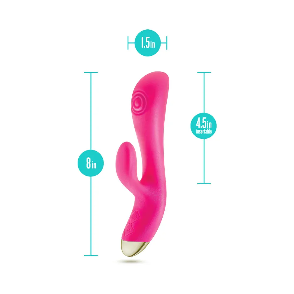 Aria Pleasin' AF Rechargeable Silicone Rabbit Vibrator - Fuchsia