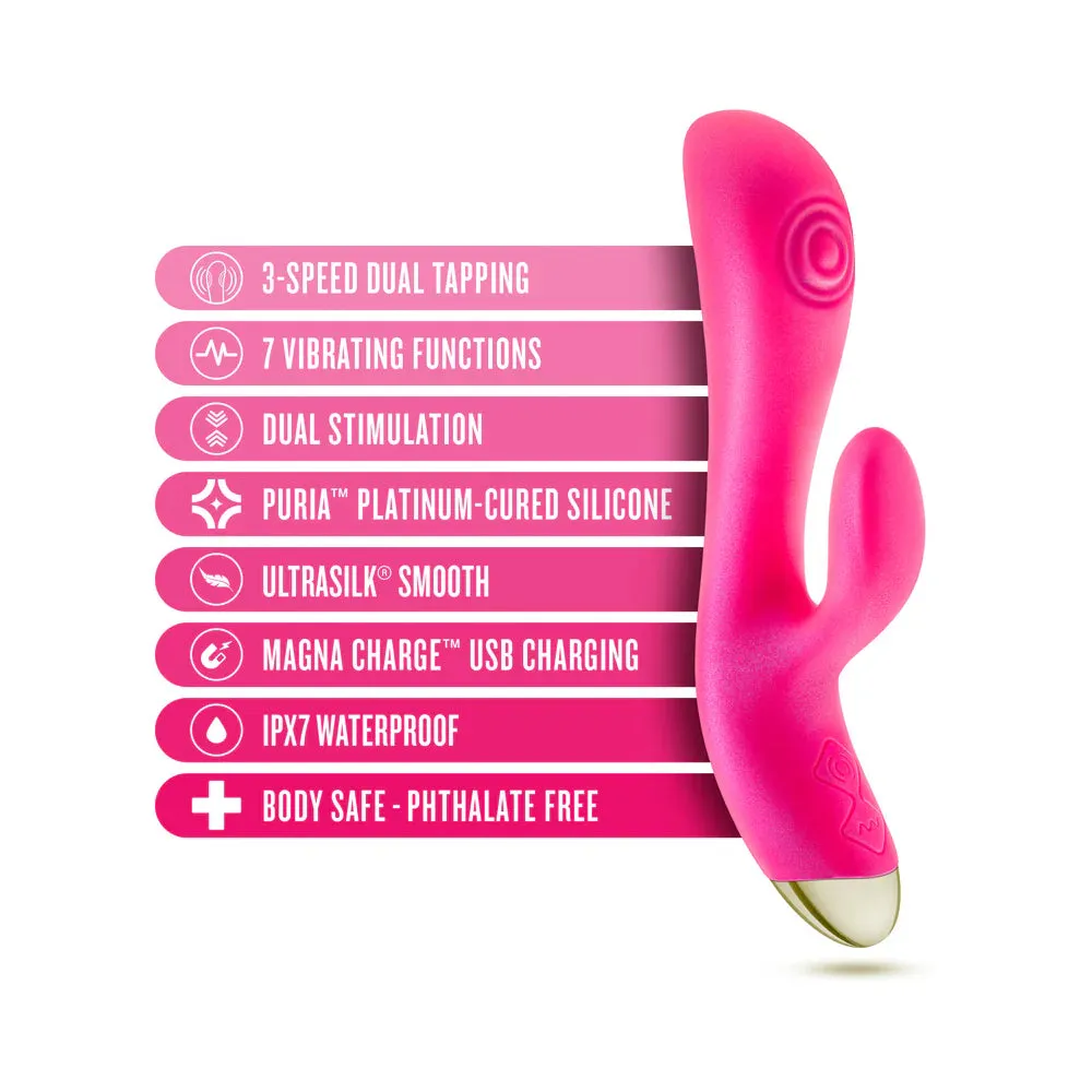 Aria Pleasin' AF Rechargeable Silicone Rabbit Vibrator - Fuchsia