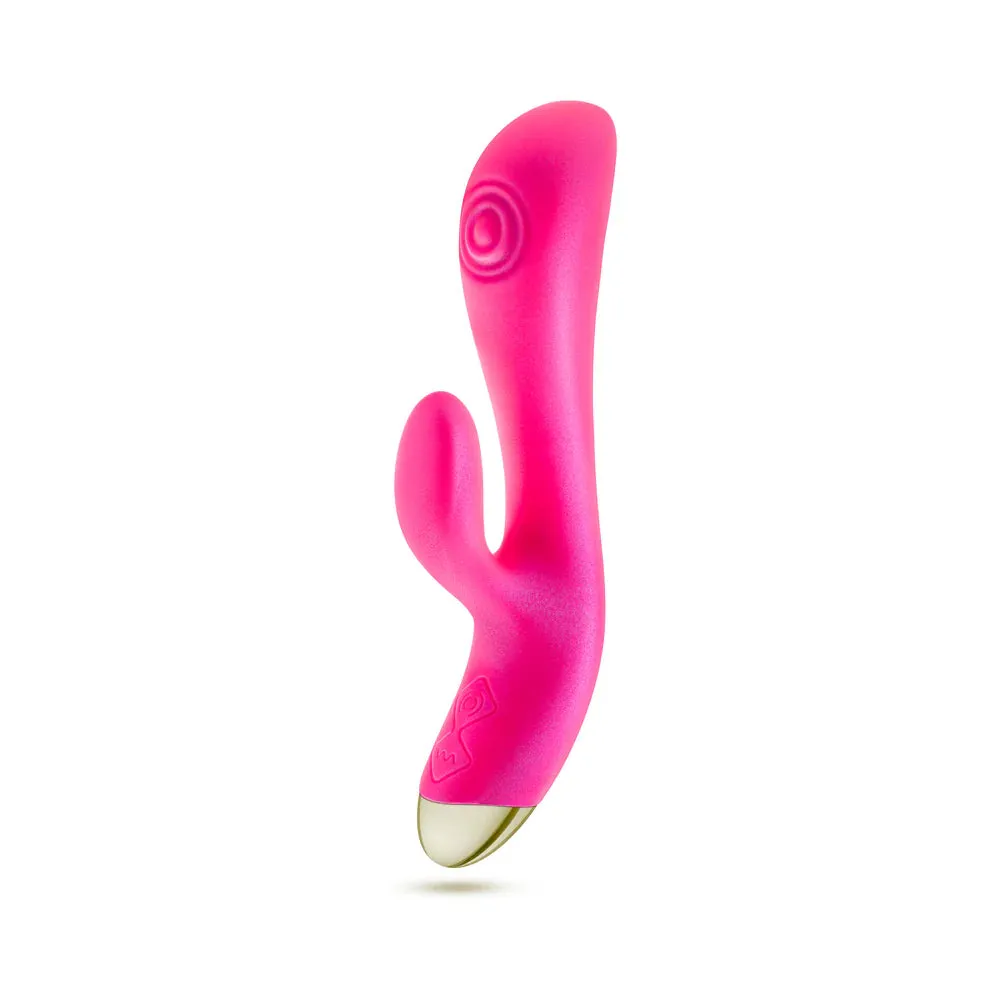 Aria Pleasin' AF Rechargeable Silicone Rabbit Vibrator - Fuchsia