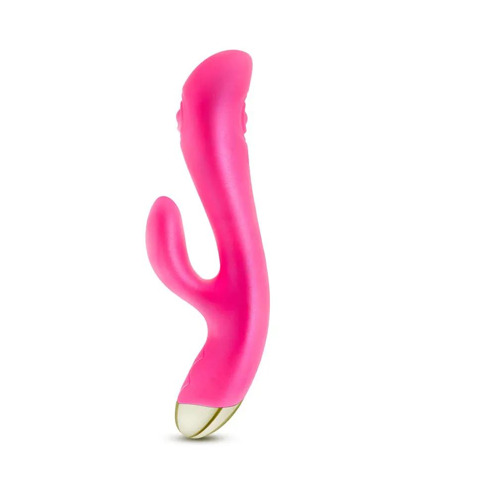 Aria Pleasin' AF Rechargeable Silicone Rabbit Vibrator - Fuchsia