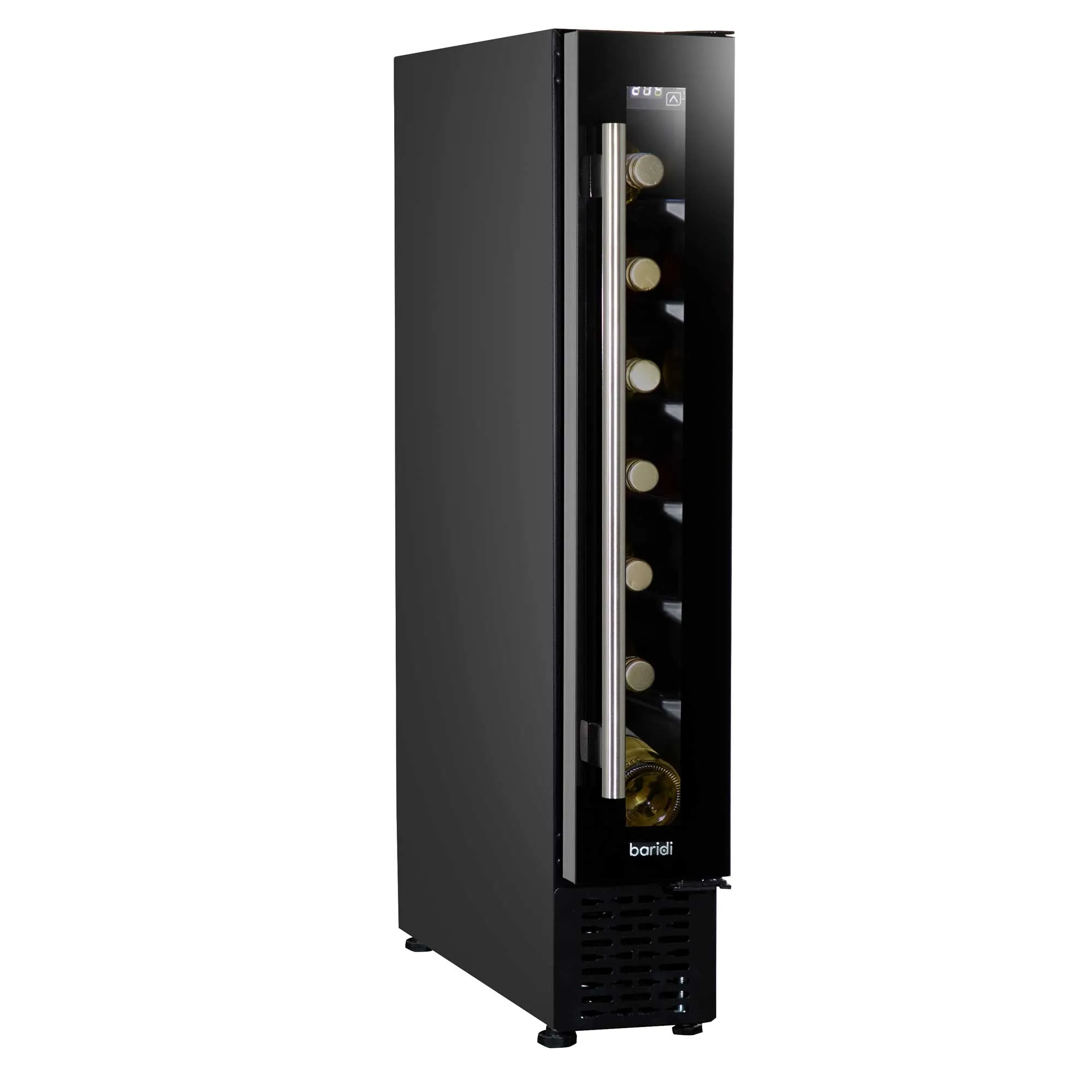 Baridi 7 Bottle 15cm Slim Wine Cooler with Digital Touch Screen Controls, Black - DH76