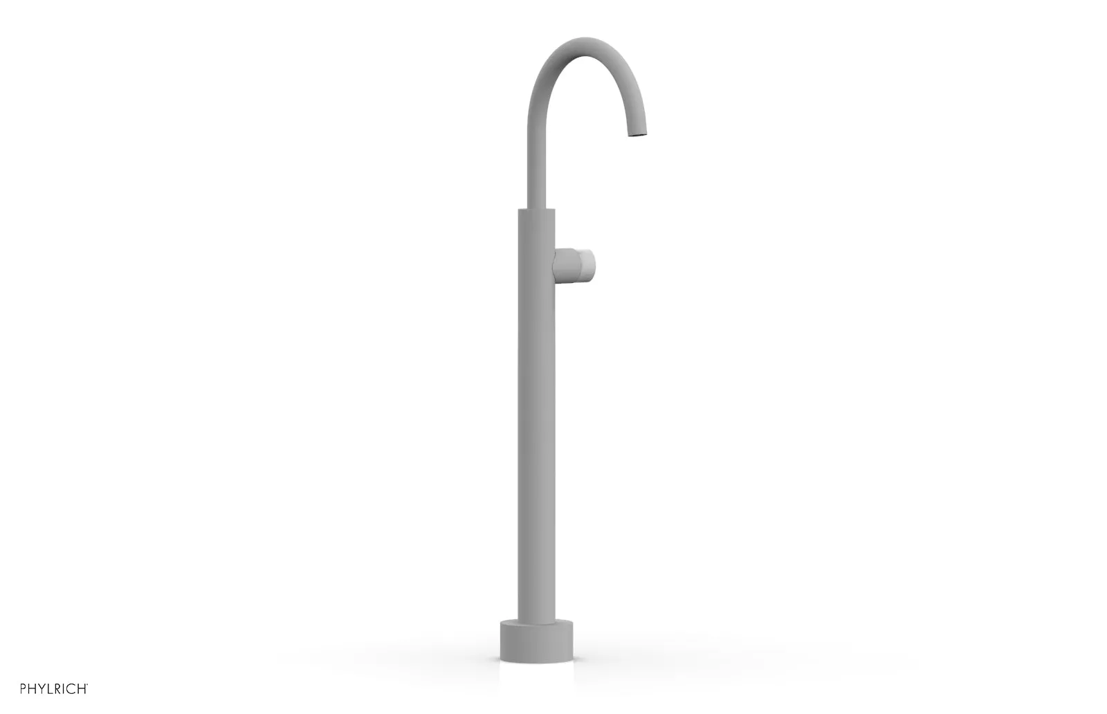 BASIC II Low Floor Mount Tub Filler - White Marble Handle 230-47-04