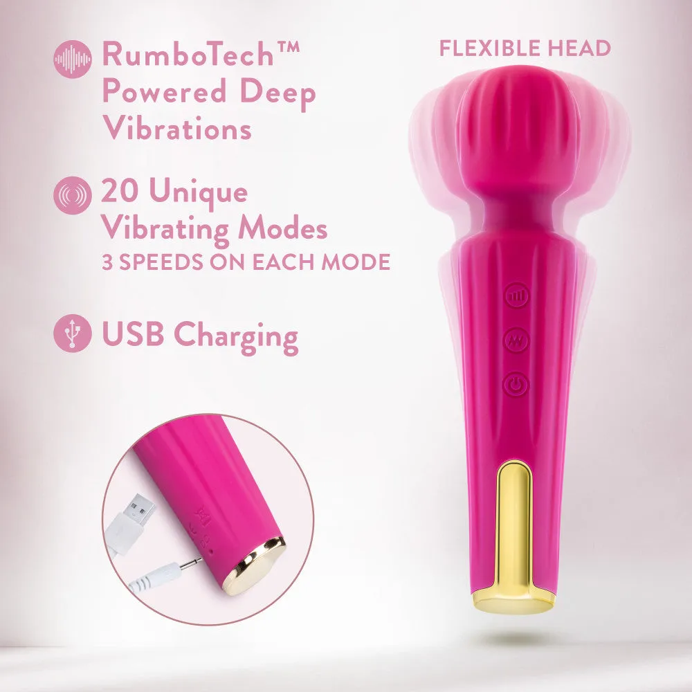 Blush Allana Velvet 20 Function Vibrating Massage Wand With RumboTech™