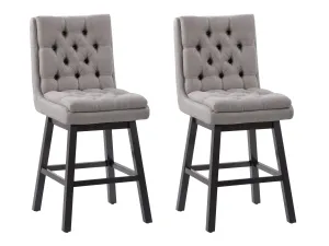 Button Tufted Bar Stools