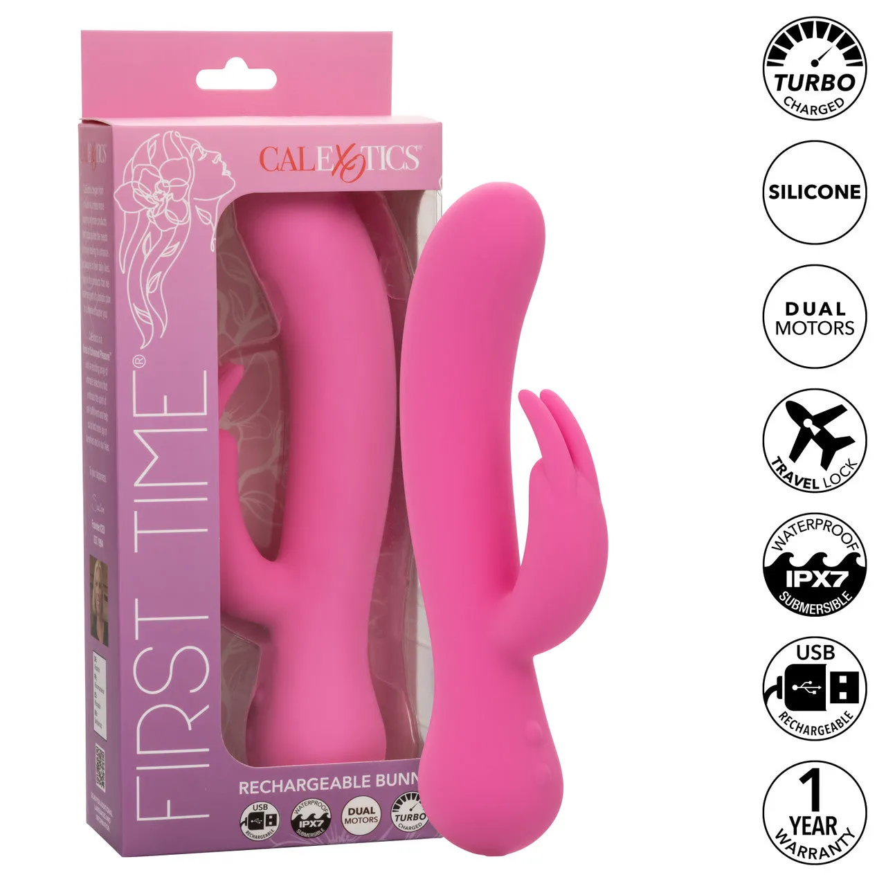 CalExotics First Time Silicone Rechargeable Bunny Rabbit Vibrator