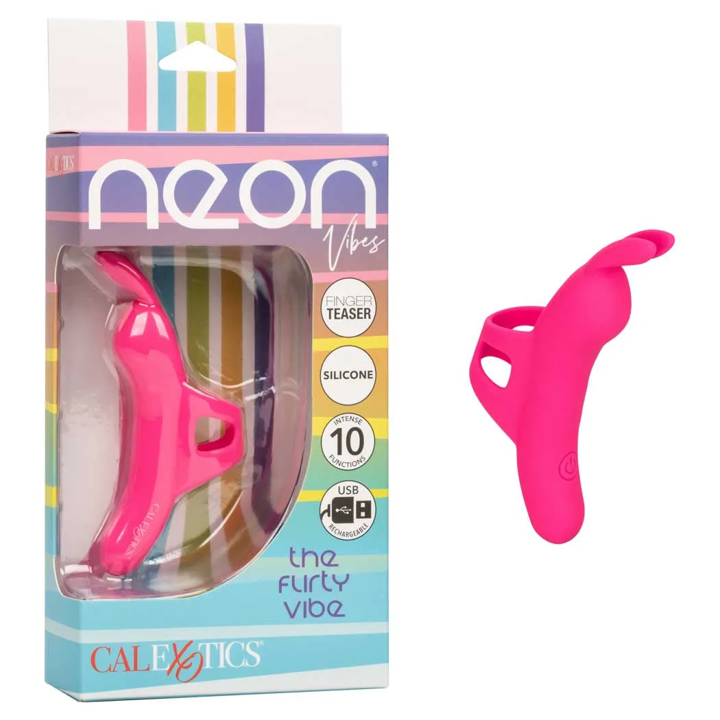 CalExotics Neon Vibes The Flirty Vibe Rabbit Finger Vibrator