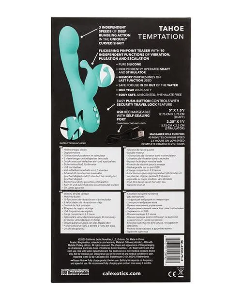 California Dreaming Tahoe Temptation Silicone Rechargeable Rabbit Vibrator