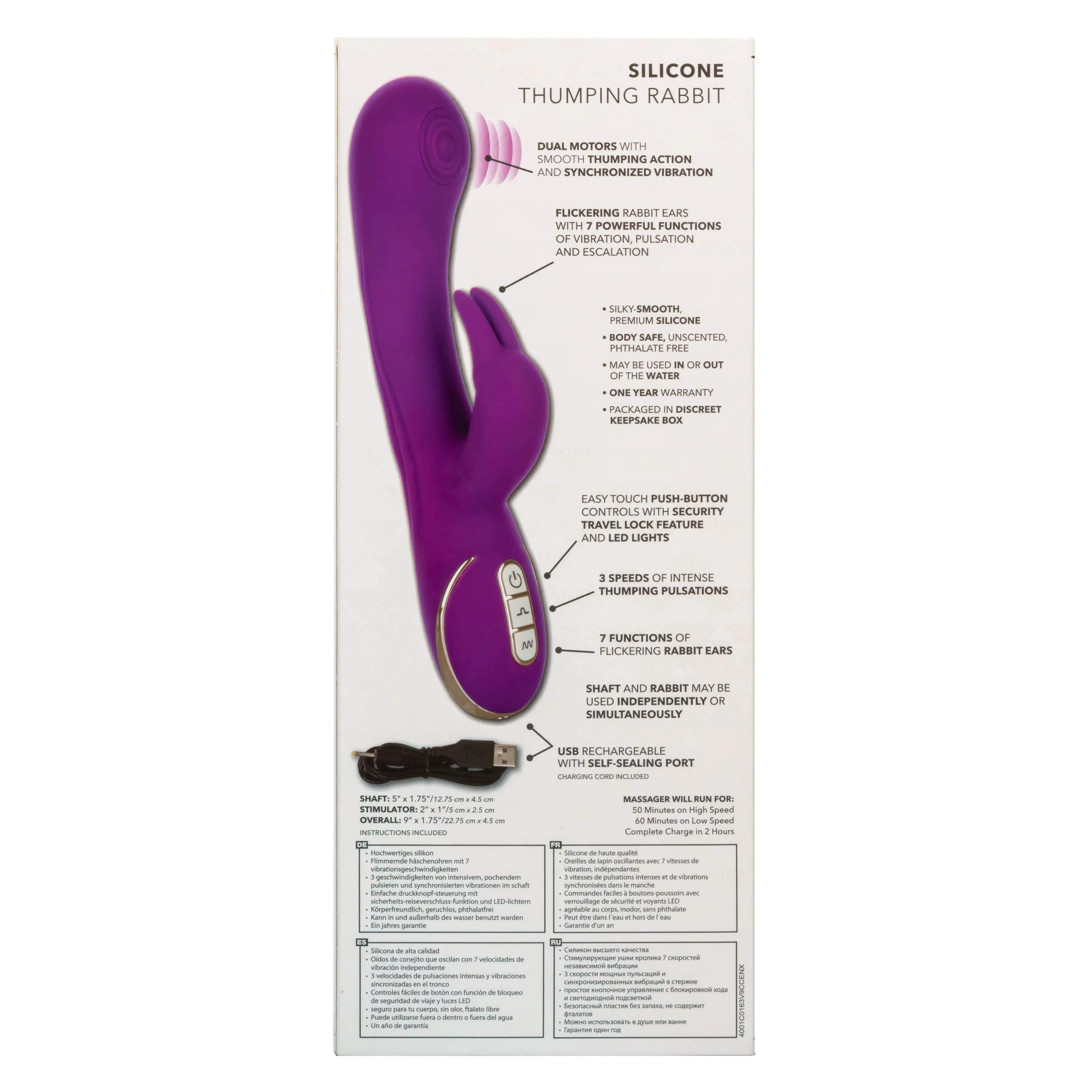 California Exotics - Jack Rabbit Signature Silicone Thumping Rabbit Vibrator (Purple)