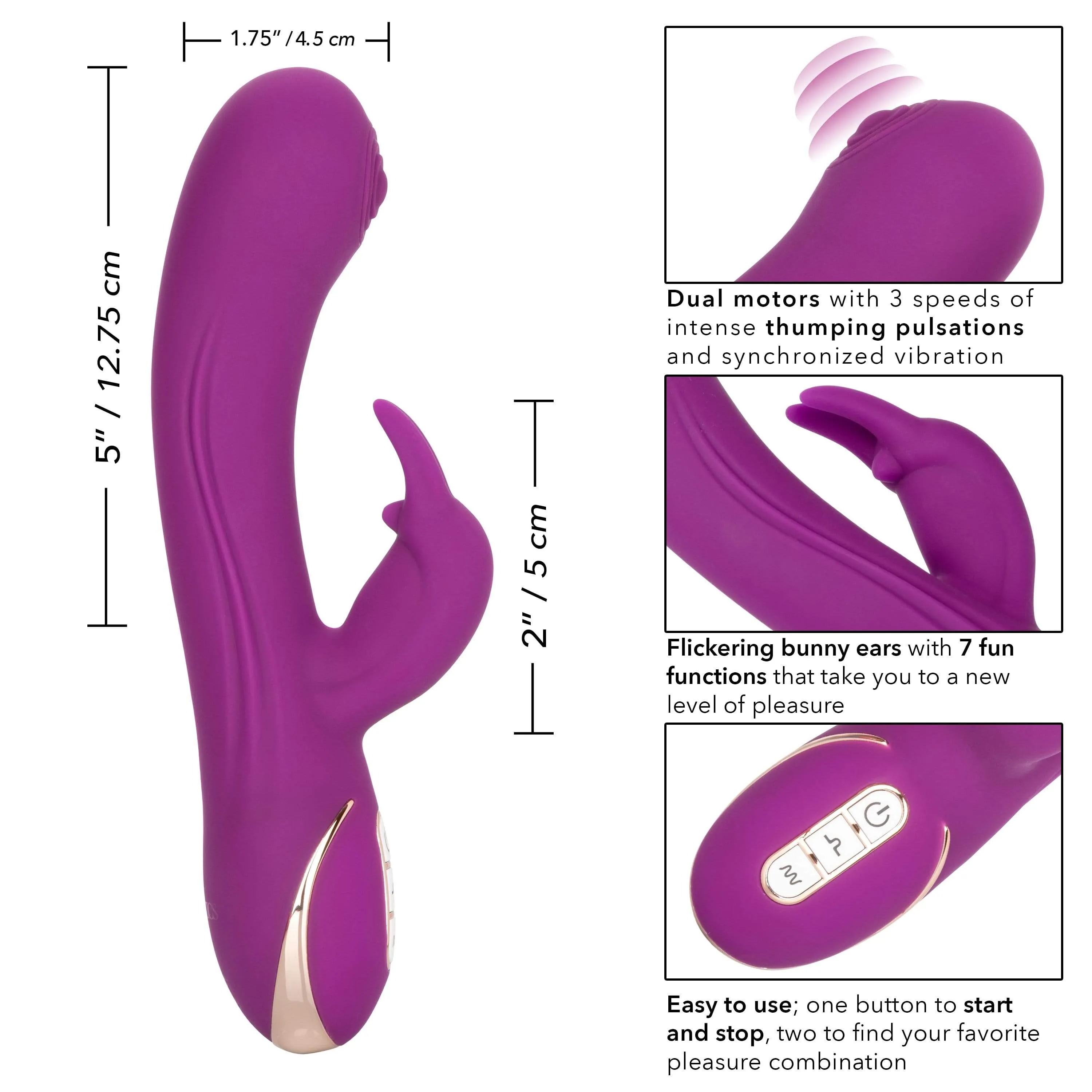 California Exotics - Jack Rabbit Signature Silicone Thumping Rabbit Vibrator (Purple)