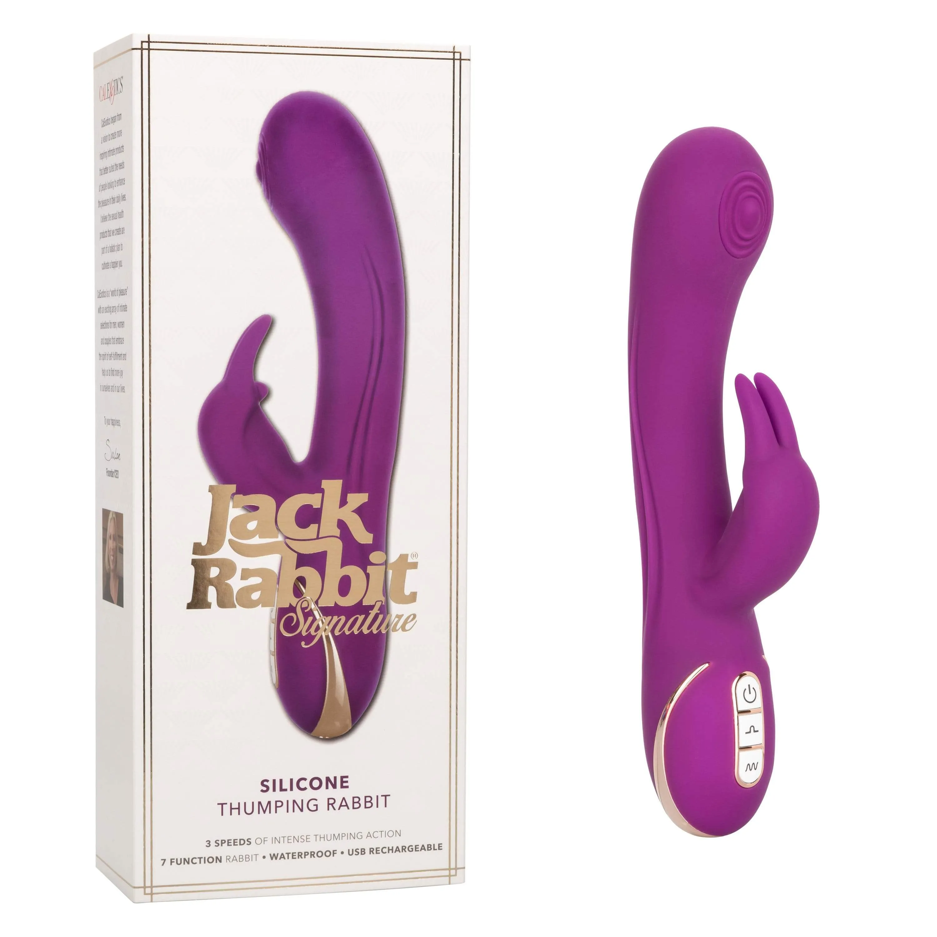 California Exotics - Jack Rabbit Signature Silicone Thumping Rabbit Vibrator (Purple)