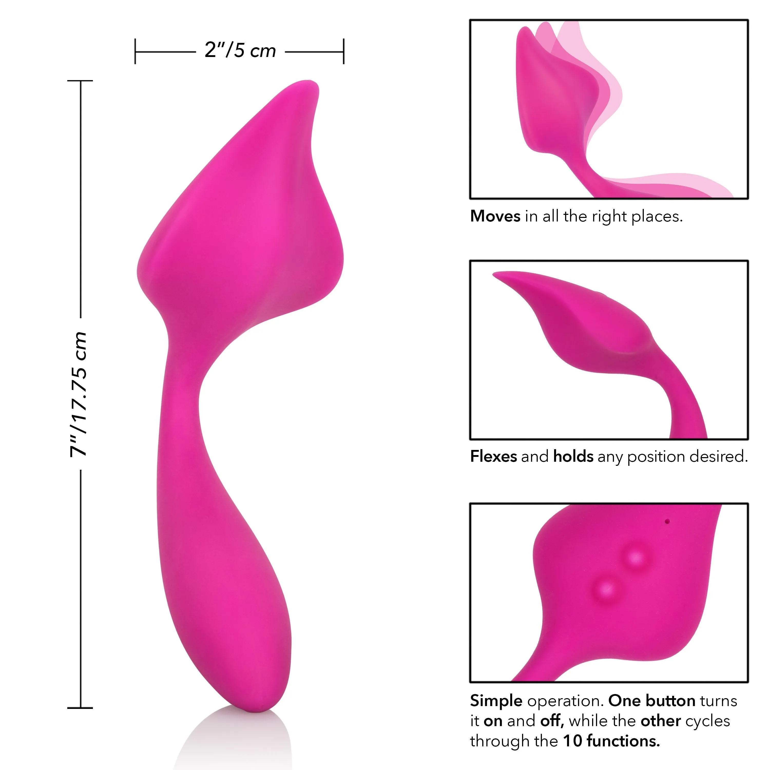 California Exotics - Mini Marvels Silicone Marvelous Lover Clit Massager (Pink)