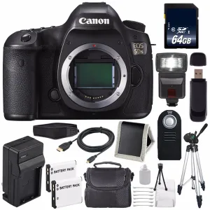 Canon EOS 5DS DSLR Camera (International Model) 0581C002   LP-E6 Battery   64GB Memory Card Base Bundle