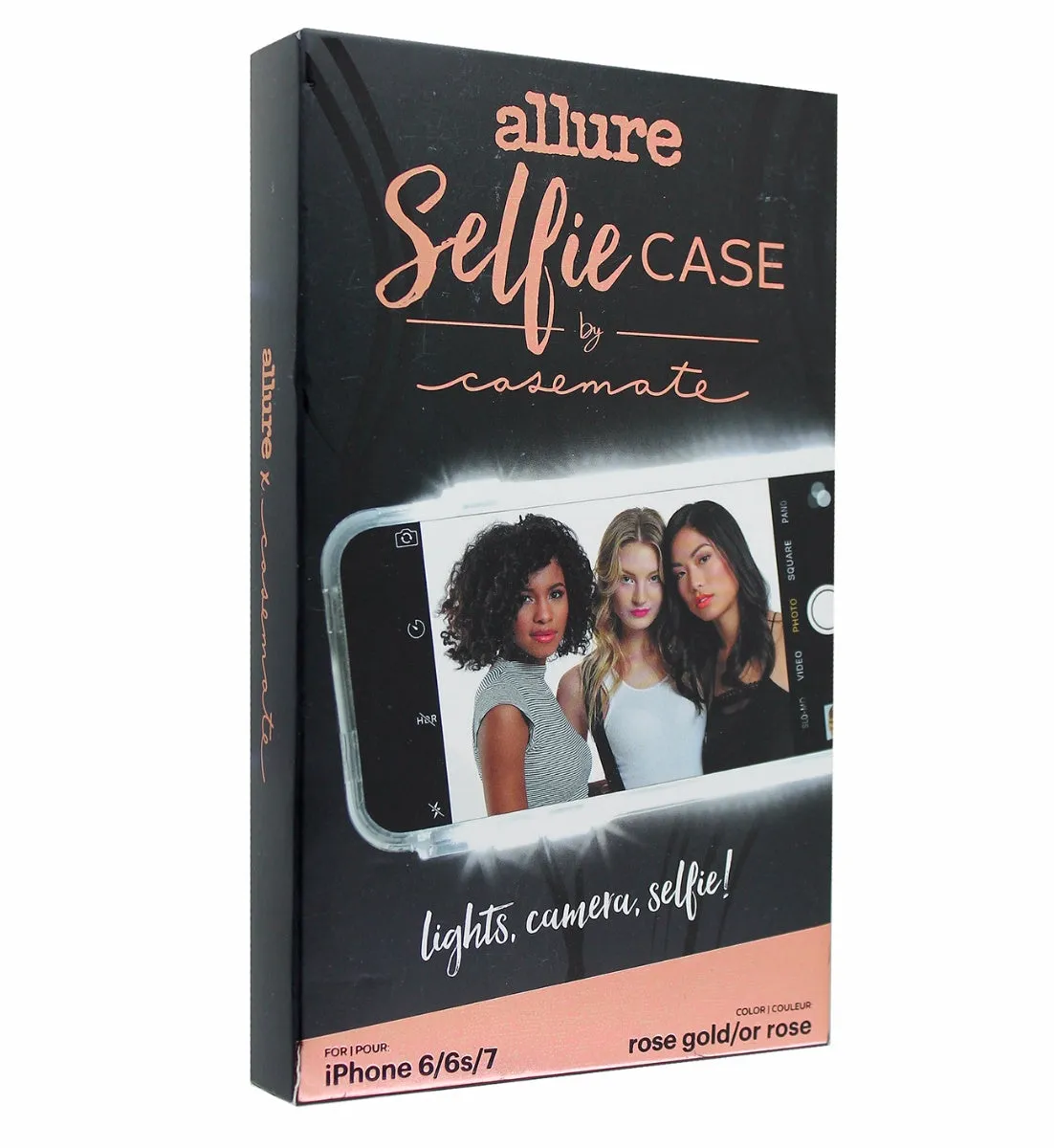 Case-Mate Allure Selfie Case for Apple iPhone 7 6S 6 Rose Gold LED Light