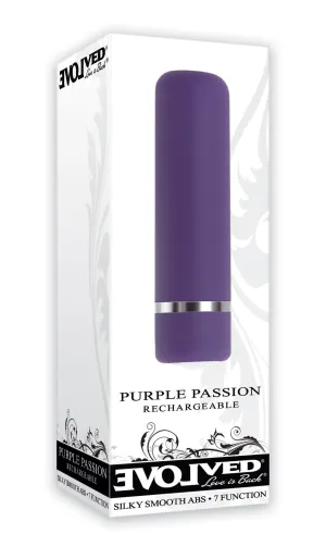 Compact Purple Vibrator with 7 Speeds, Waterproof, and USB Rechargeable