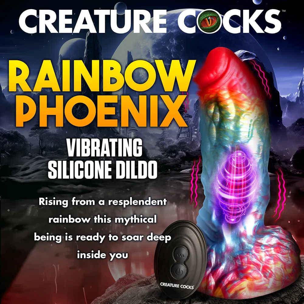 Creature Cocks Rainbow Phoenix Vibrating Silicone Dildo