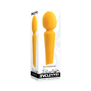 Evolved Sunshine Rechargeable Silicone Wand Vibrator Yellow