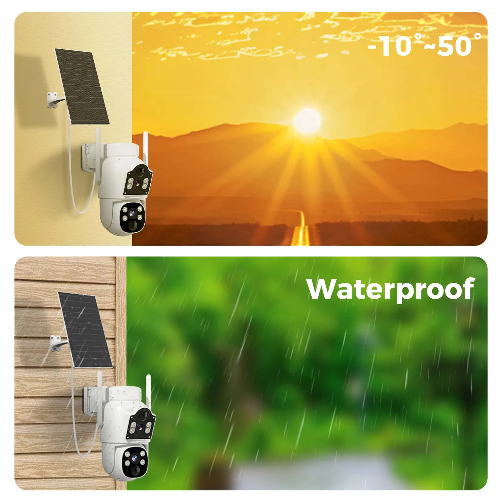 Hiseeu Dual Lens Wireless Solar Camera, 4MP WiFi Security Camera, PTZ 360°, Auto-Tracking, PIR Motion Detection, Color Night Vision, IP66, 2-Way Audio, 2.4G WiFi, No Monthly Fee, Not Work with NVR