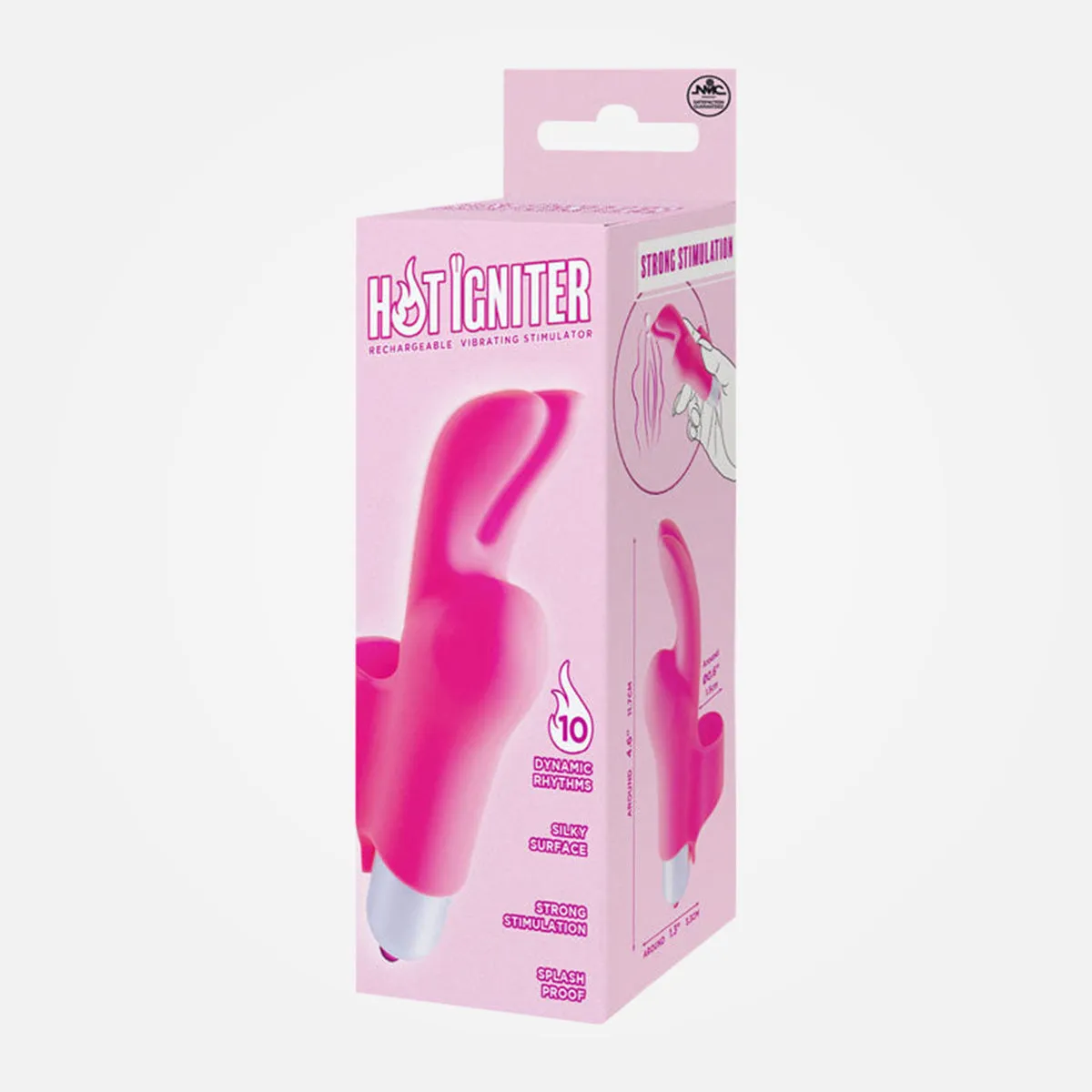 Hot Igniter - Pink Rechargeable Finger Vibrator with Rabbit Ears