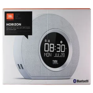 JBL Horizon Bluetooth Clock Radio with USB Charging and Ambient Light - White