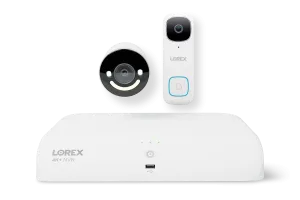 Lorex Wireless Fusion - 4K  NVR with 2K Wired Doorbell and 4K Smart Security Lighting Wi-Fi 6 Camera