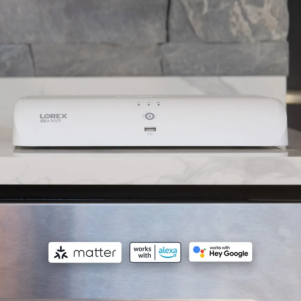 Lorex Wireless Fusion - 4K  NVR with 2K Wired Doorbell and 4K Smart Security Lighting Wi-Fi 6 Camera