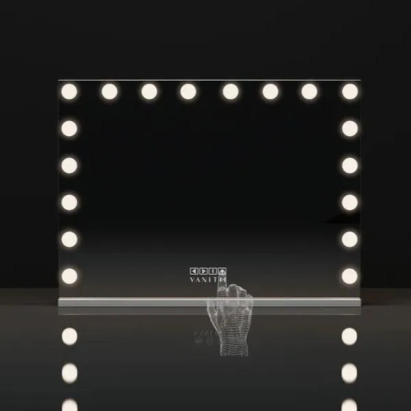 LUXE Hollywood Vanity Mirror Pro with Bluetooth XL - 18 Dimmable LED Bulbs & USB Charging Ports