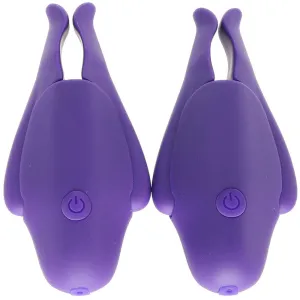 Nipplettes Rechargeable Vibrating Clamps in Purple