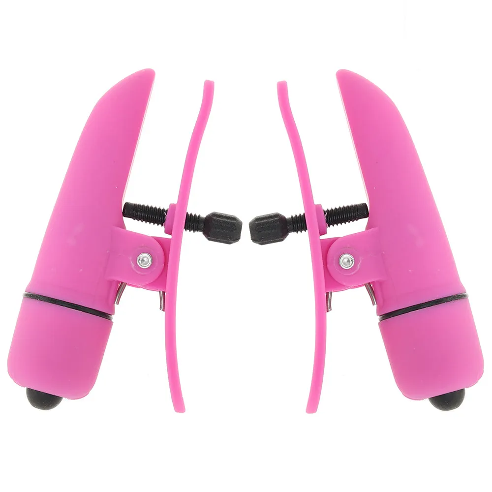 Nipplettes Vibrating Nipple Clamps in Pink