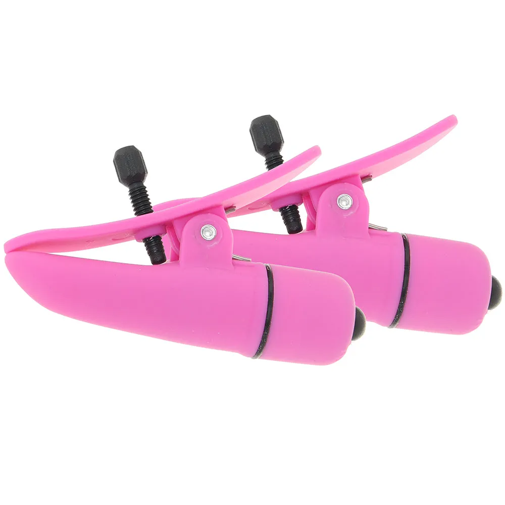 Nipplettes Vibrating Nipple Clamps in Pink