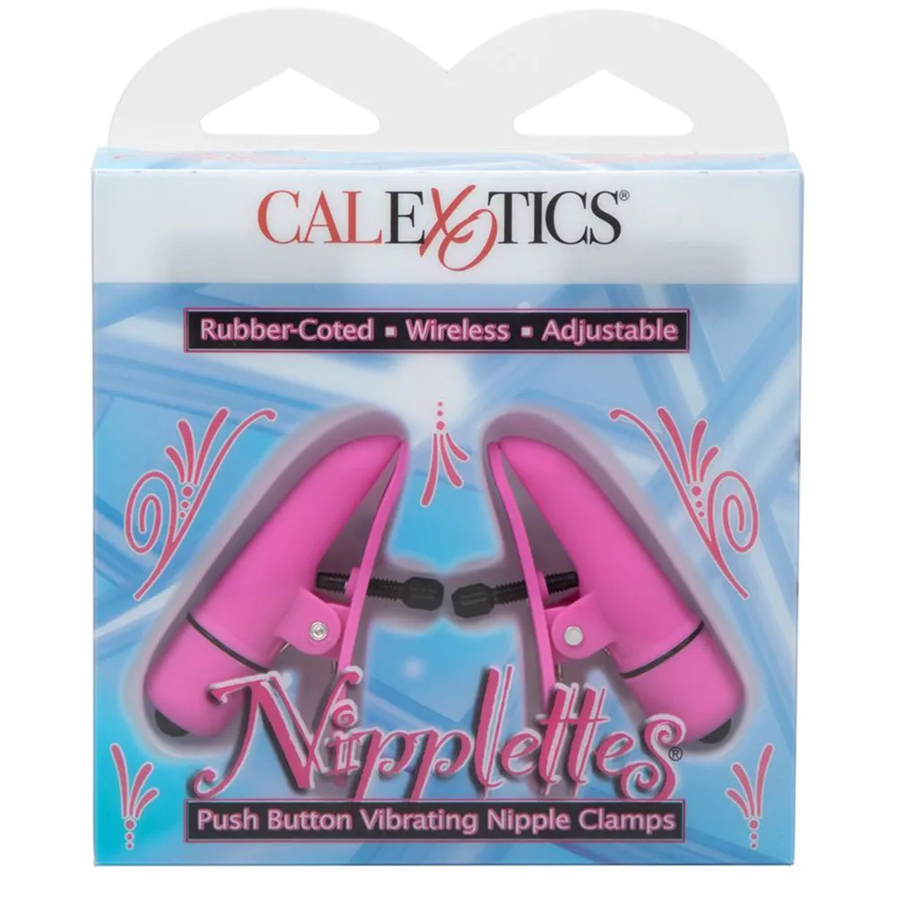 Nipplettes Vibrating Nipple Clamps in Pink