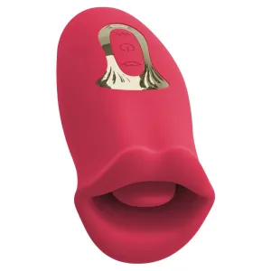 Oral Fun Moving Lips Vibrating Tongue Vibrator Red