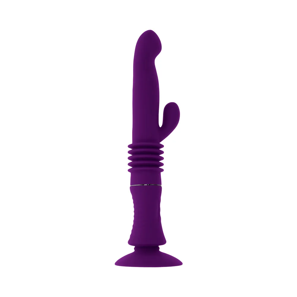 Playboy Hoppy Ending Rechargeable Silicone Thrusting Rabbit Vibrator Acai