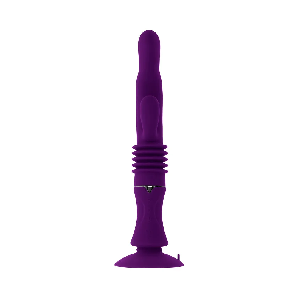 Playboy Hoppy Ending Rechargeable Silicone Thrusting Rabbit Vibrator Acai