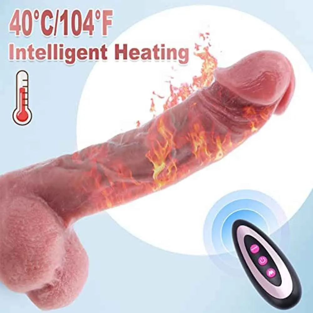 Pro-Bang Sex Machine Thrusting Realistic Dildo Vibrator with Pussy Rubbing & Heating