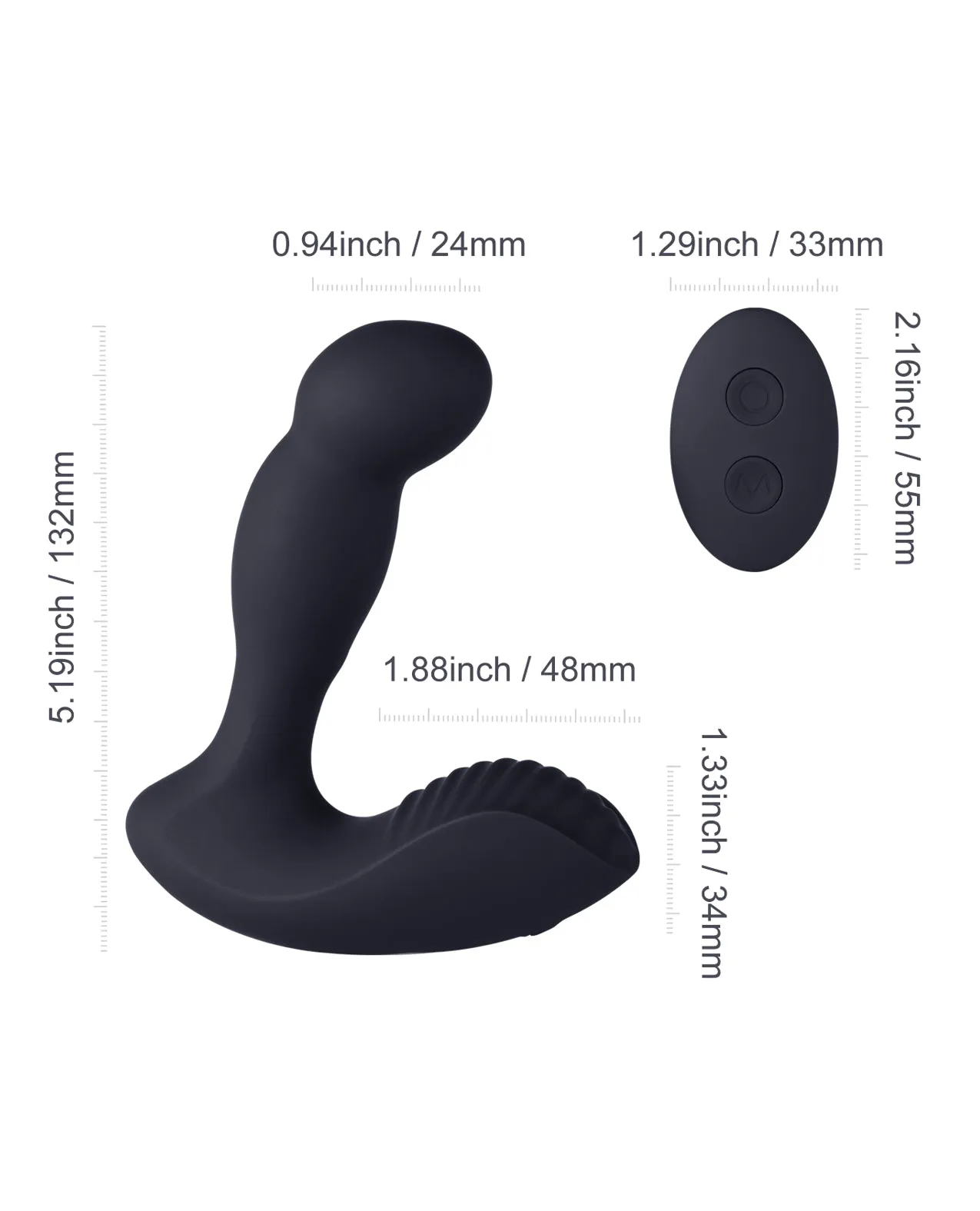 Quinn Anal Vibrator Prostate Massager With Remote Controller - Black