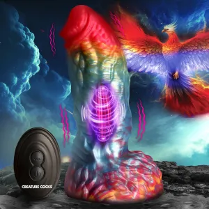 Rainbow Phoenix Vibrating Silicone Dildo With Remote