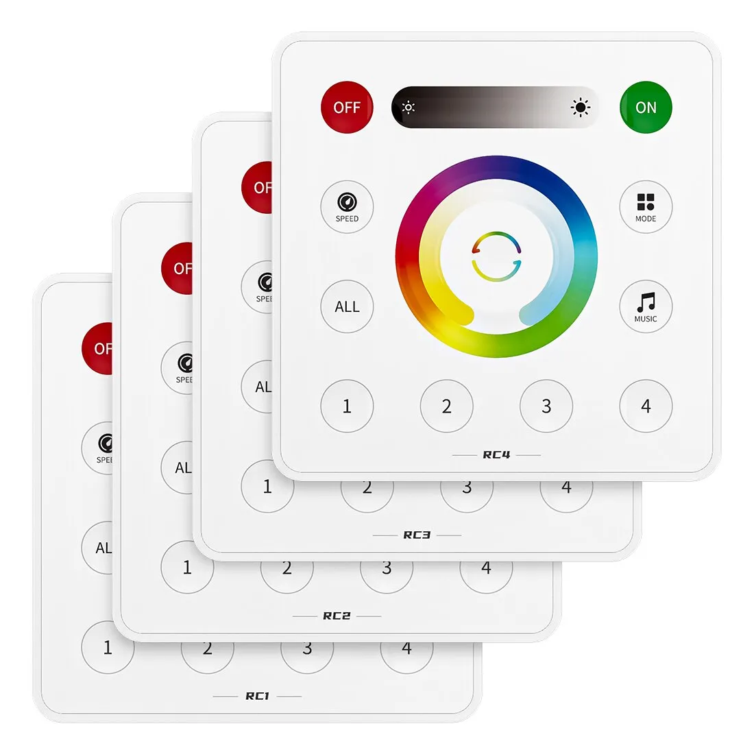 RC1-RC4 Wall Touch LED Remote SPI PWM for SP63*E Controller 2.4GHz FCOB DIM CCT RGB RGBW WS2812B Pixels Strip 3V