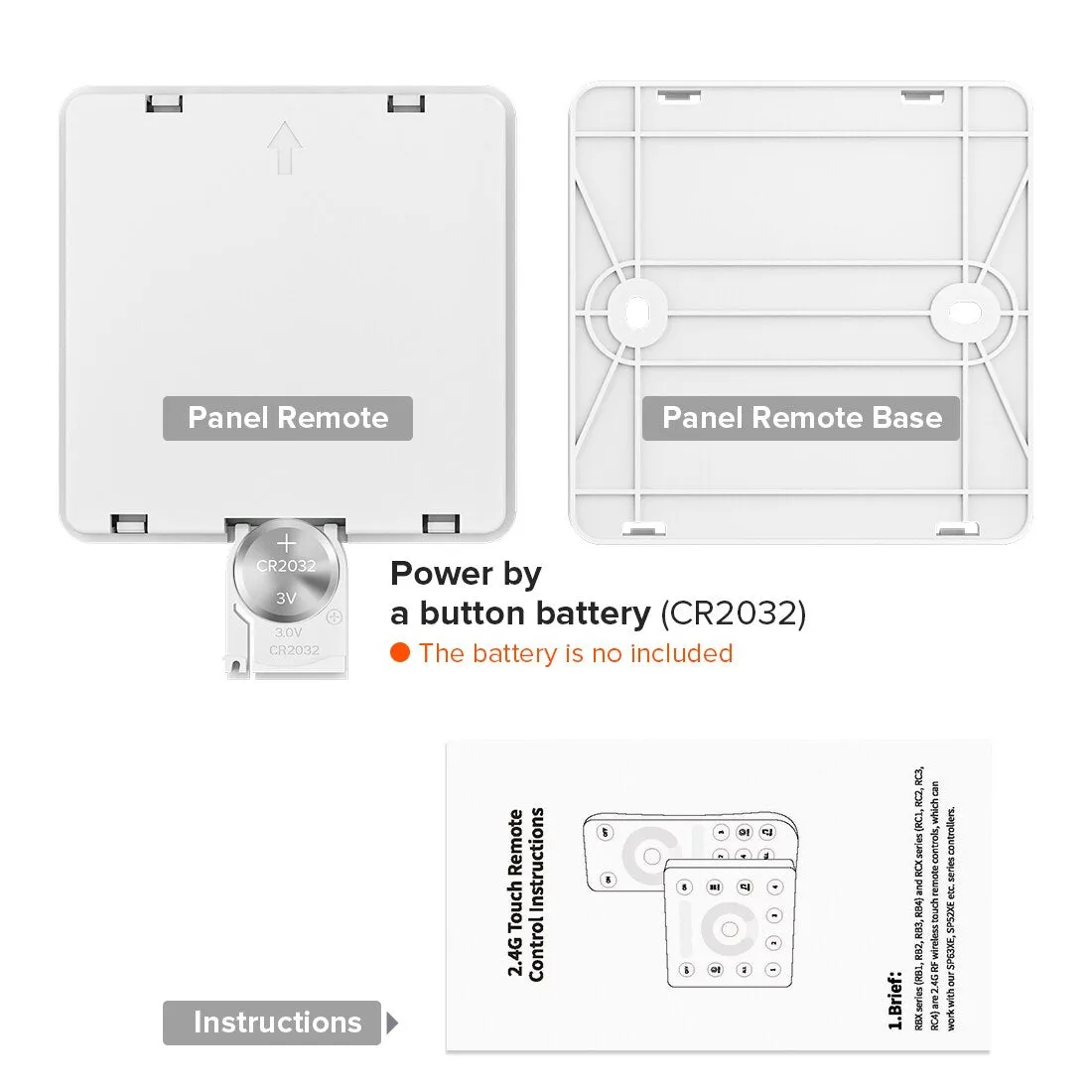 RC1-RC4 Wall Touch LED Remote SPI PWM for SP63*E Controller 2.4GHz FCOB DIM CCT RGB RGBW WS2812B Pixels Strip 3V