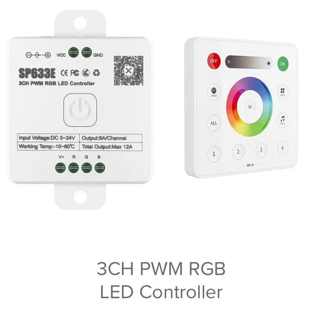 RC1-RC4 Wall Touch LED Remote SPI PWM for SP63*E Controller 2.4GHz FCOB DIM CCT RGB RGBW WS2812B Pixels Strip 3V